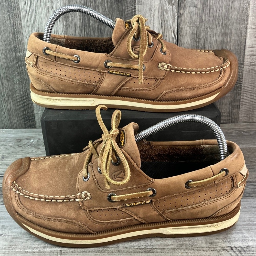 KEEN Newport Boat Shoes 1002900  Brown Leather Men's Size 8 Waterproof